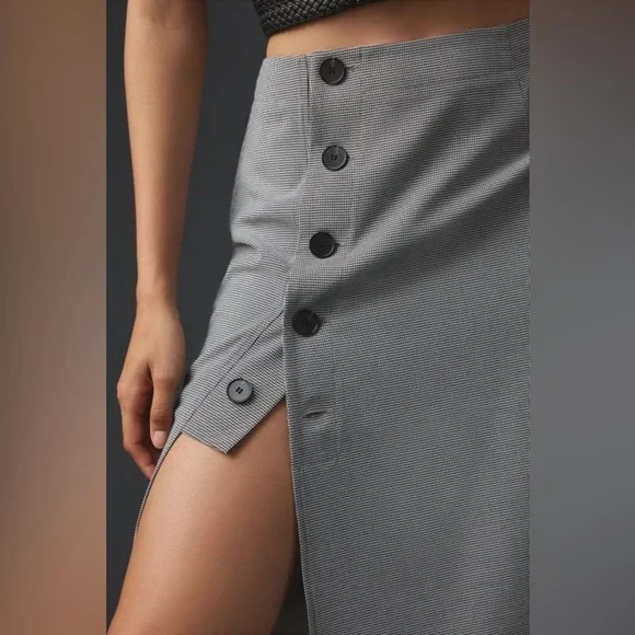 Anthropologie X Mare Mare Asymmetrical Button-down Midi Skirt Side Slit Size XS - Picture 10 of 10